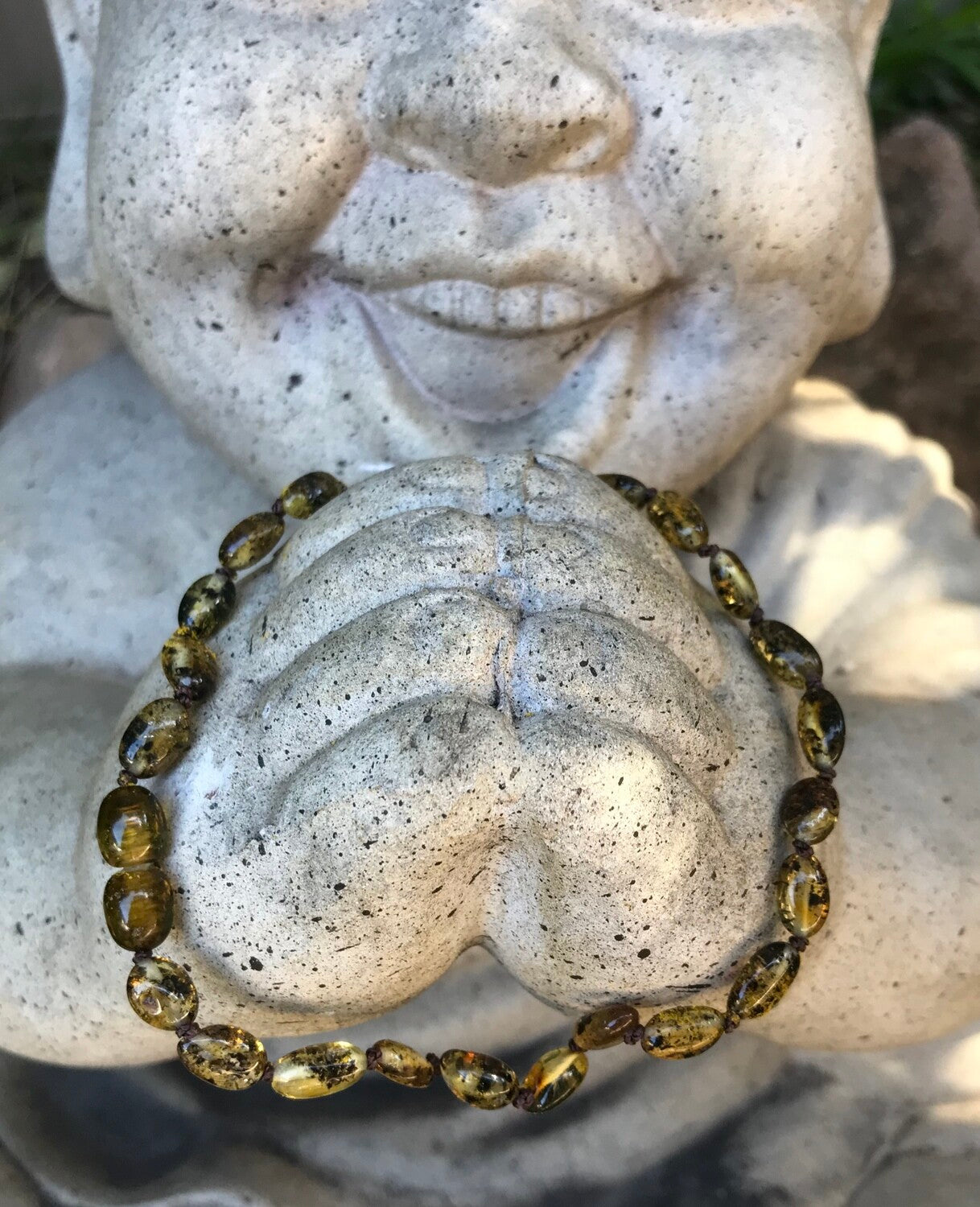 Amber Necklace Oval Bead