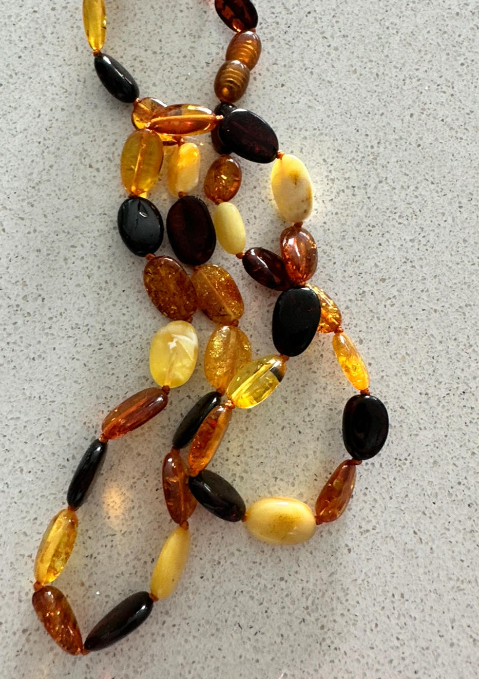 Amber Necklace Oval Bead