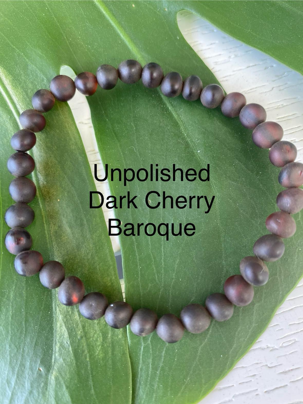 Amber Elastic Bracelet Baroque Round Bead