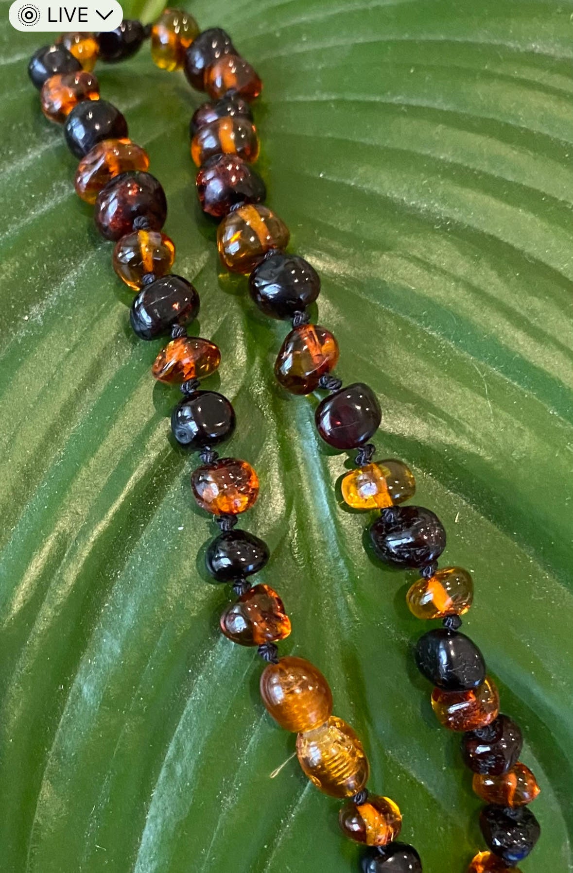 Amber Bracelet Baroque Round Bead