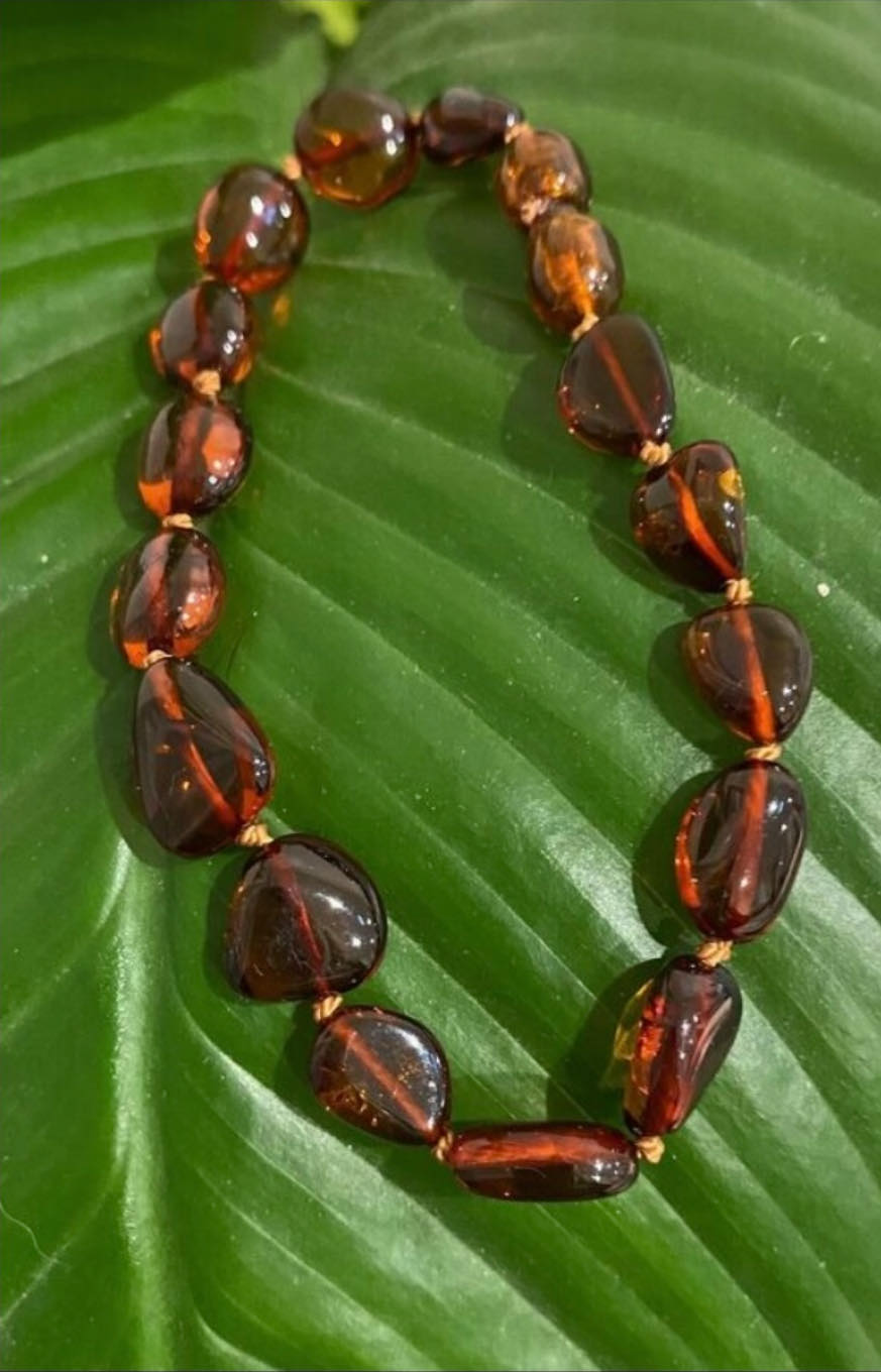 Amber Necklace Oval Bead