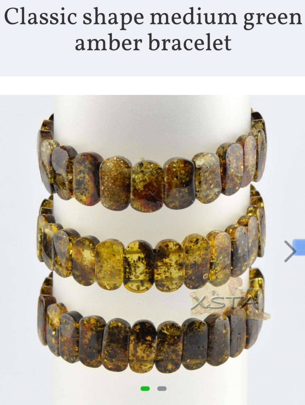 Amber Elastic Bracelet Olive Bead